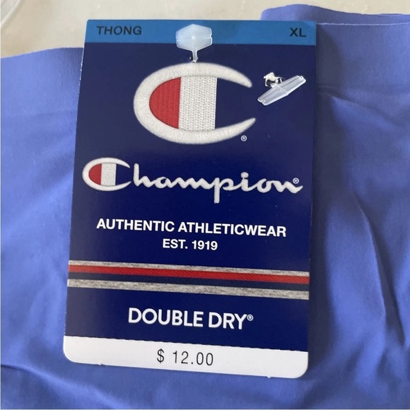 CHAMPION Free Cut Deep Forte Blue No Show Thong Panty NEW Women’s XL CH46LS - Picture 3 of 6